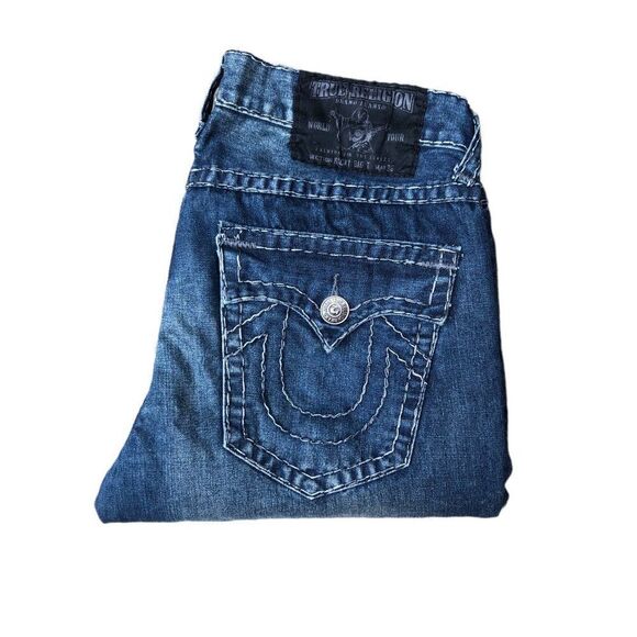 Vintage True Religion Jeans Size 36 RICKY BIG T Blue - Picture 8 of 12